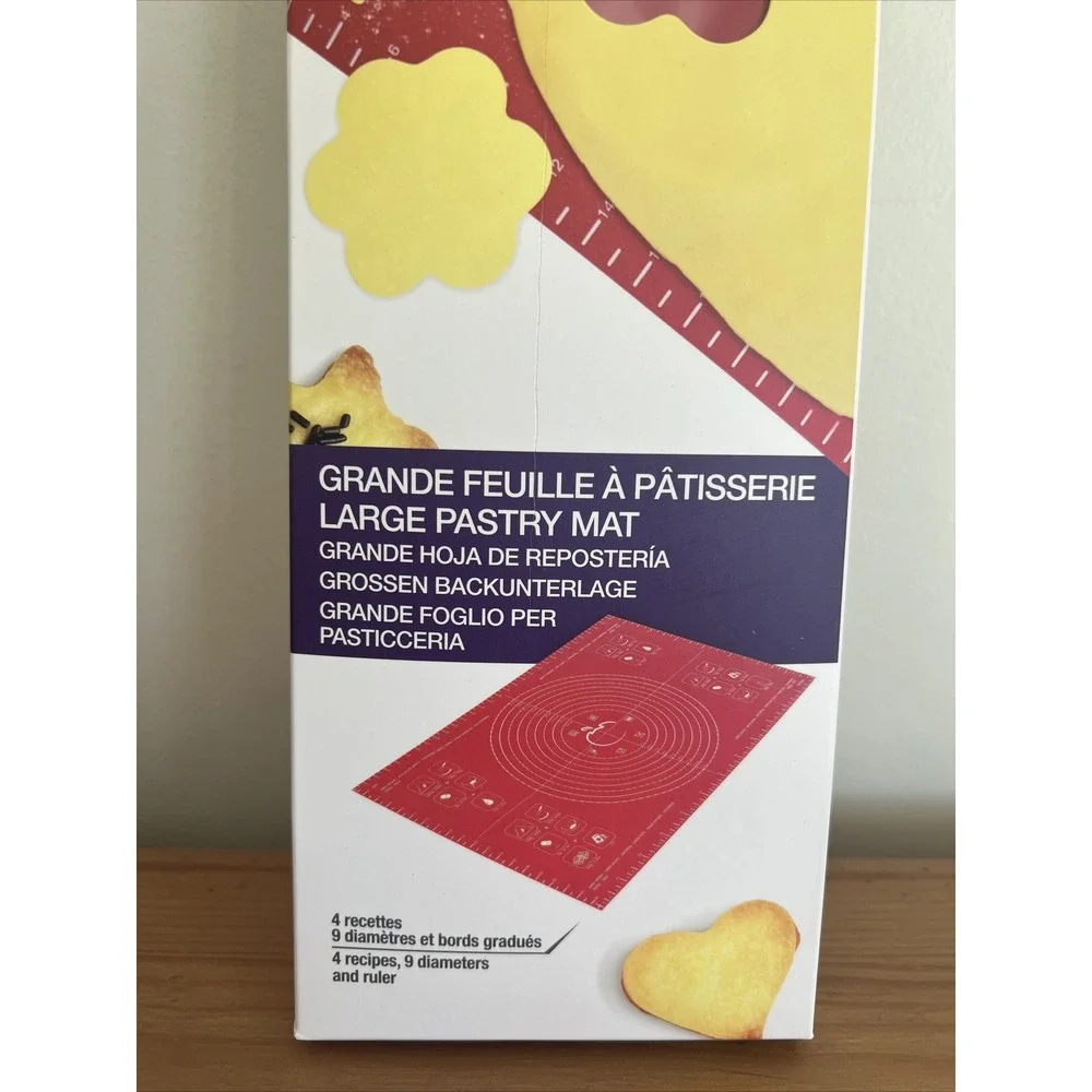 Mastrad Paris Pastry Mat Large Flexible Non Stick Red Silicone Baking Cookies
